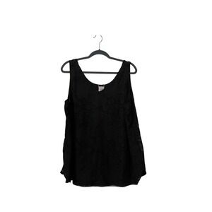 NWT Chico's Black Reversible Fashion Tank Black Solid to Texture Size 3 16/18